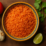 Arroz Mexicano Vermelho, o acompanhamento clássico da culinária mexicana, feito com tomate, cebola e caldo, ficando soltinho e cheio de sabor.