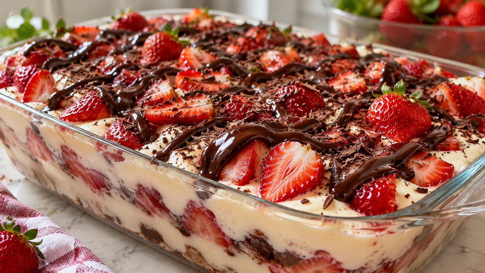 Morango Cravejado de Travessa: Sobremesa Cremosa, Geladinha e Irresistível